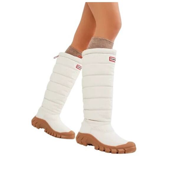 Hunter Intrepid Tall Winter Snow Boots Waterproof insulated White US Womens 8 - Picture 1 of 7